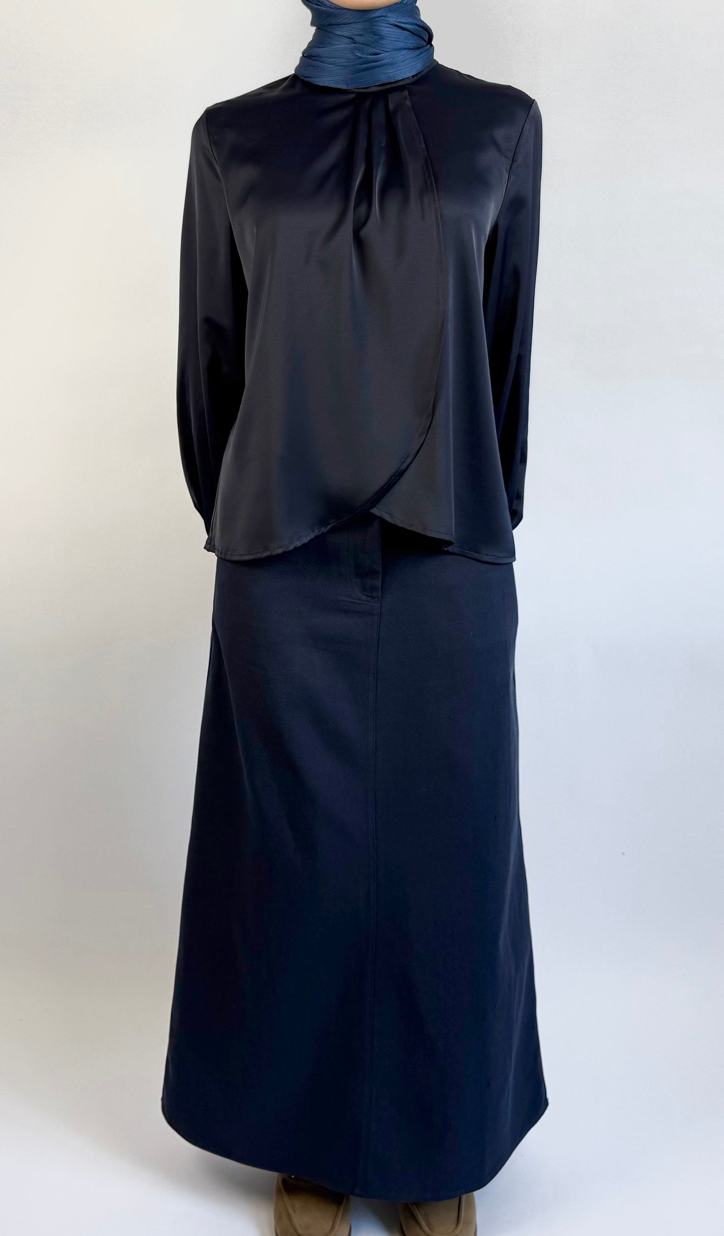 Blouse élégante bleu profond