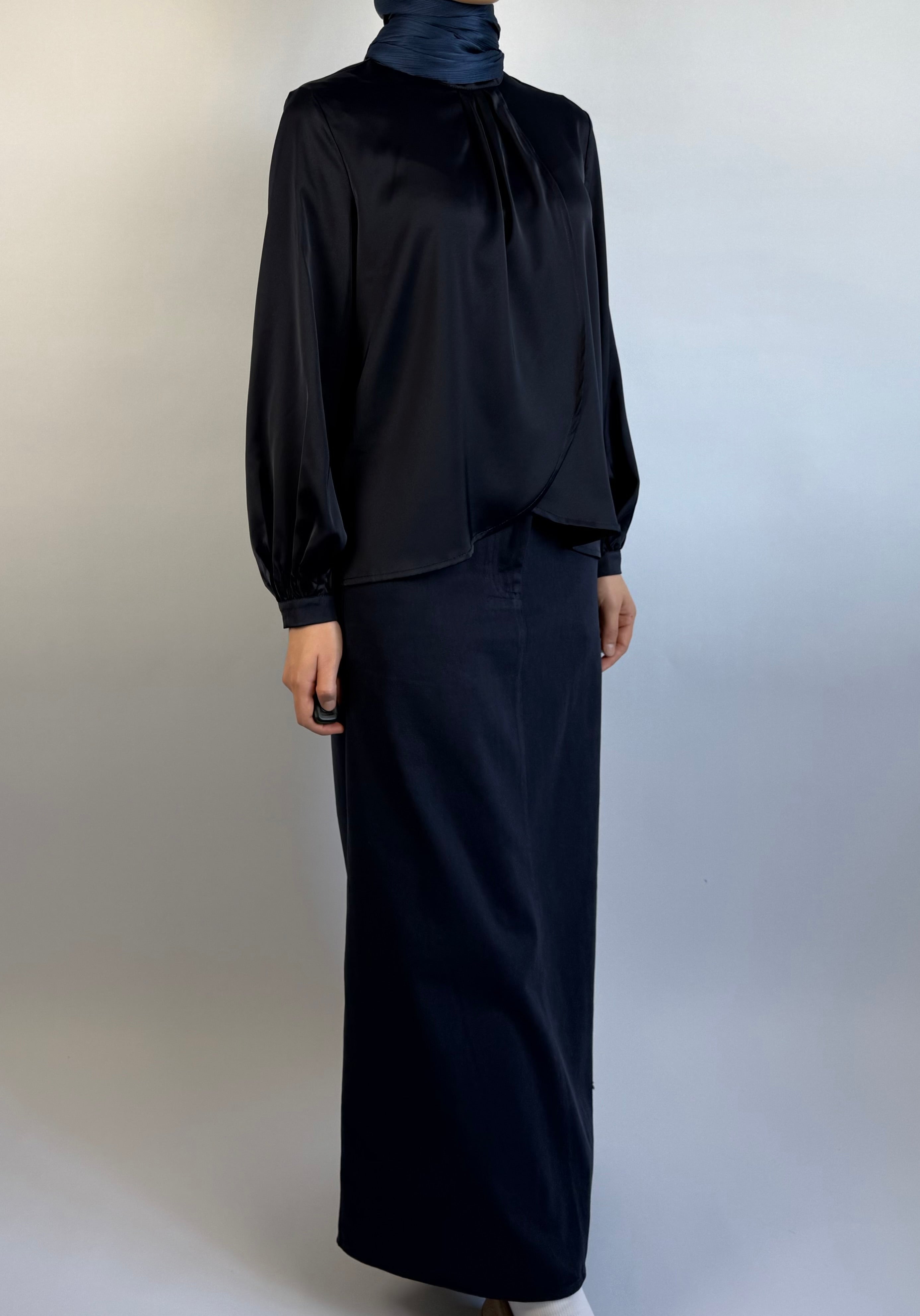 Jupe en denim bleu profond