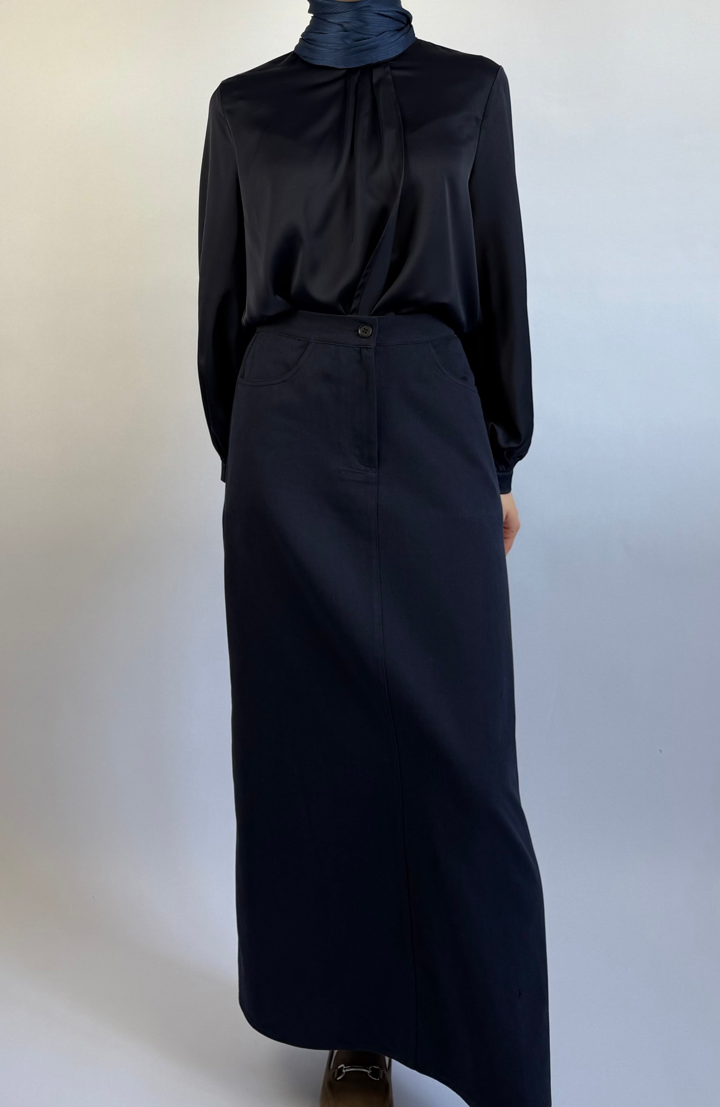 Jupe en denim bleu profond