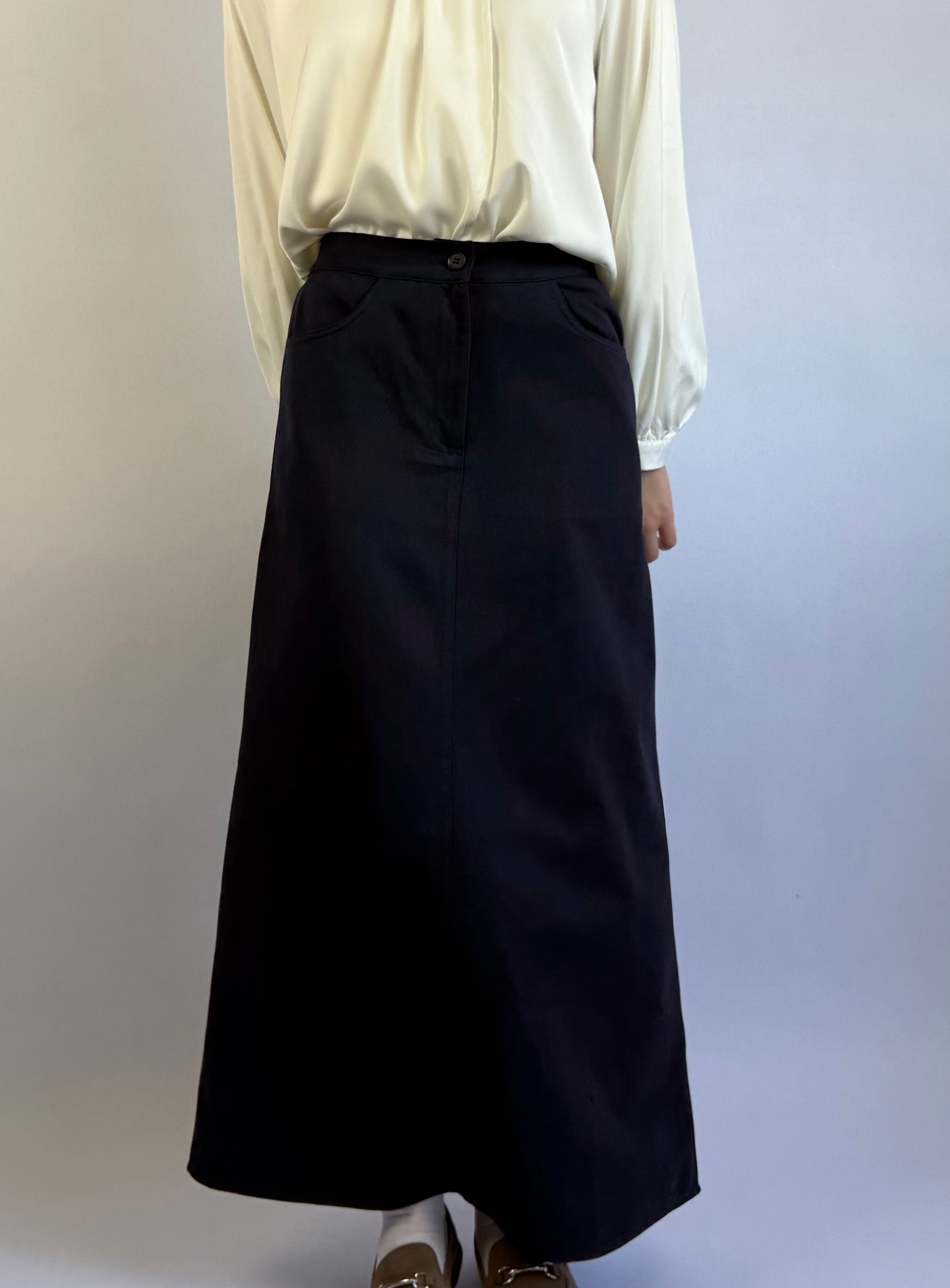 Jupe en denim bleu profond