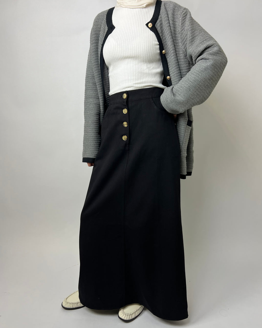 Ensemble noir et gris perle